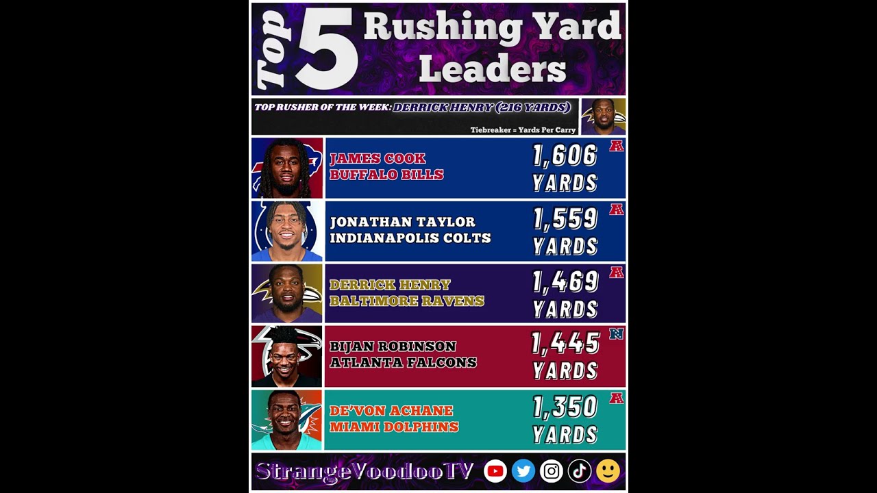 NFL Statistical Leaders (Week Seventeen - 2025) 