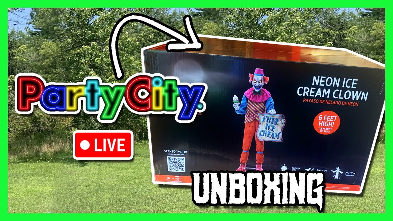 LIVE Party City Neon Ice Cream Clown Unboxing/Setup/Demo + VIP Event Discussion!
