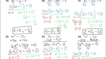 Algebra 1, 7.4:  Solving Polynomial Equations in Factored Form