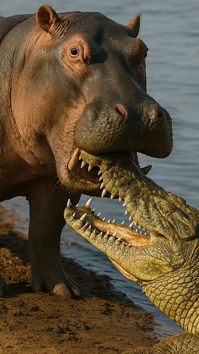 BUAYA MENGALAHKAN KUDA NIL @duniahewanliar-b1h #ytshorts #buaya #kudanil #predator