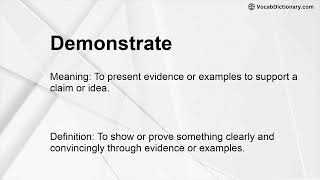 Demonstrate Meaning