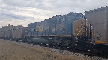 CSX C905 at Clinton SC with SD70MAC DPU on the CSX Monroe Subdivision 