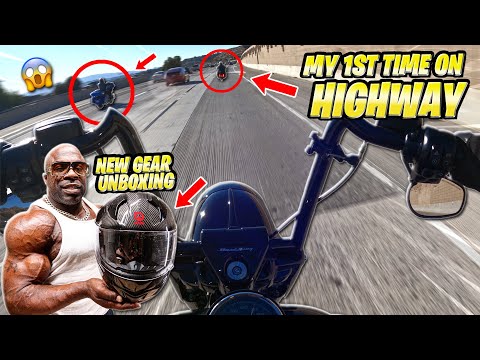 My First Time Riding My Harley Davidson Motorcycle On The Highway (Motovlog #5) - Kali Muscle