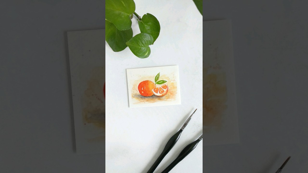 Watercolor Citrus Week | Day 3 | Easy still life painting idea | Orange fruit and slice