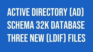 Microsoft Windows Server Active Directory (AD) SCHEMA 32k database page.