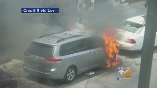 Parked Car Catches Fire In Brooklyn