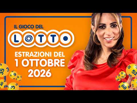 Video Estrazione in diretta del Gioco del Lotto e del Simbolotto di Giovedì 1 Ottobre 2026