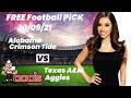 Free Football Pick Alabama Crimson Tide vs Texas A&M Aggies Picks, 10/9/2021 College Football