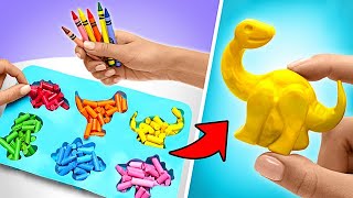 DIY UȘOR! Proiecte artizanale din creioane cerate: cozi de sirenă, dinozauri colorați și nu numai🌈 by Șmecherul Slime Sam 11,295 views 3 weeks ago 10 minutes, 33 seconds