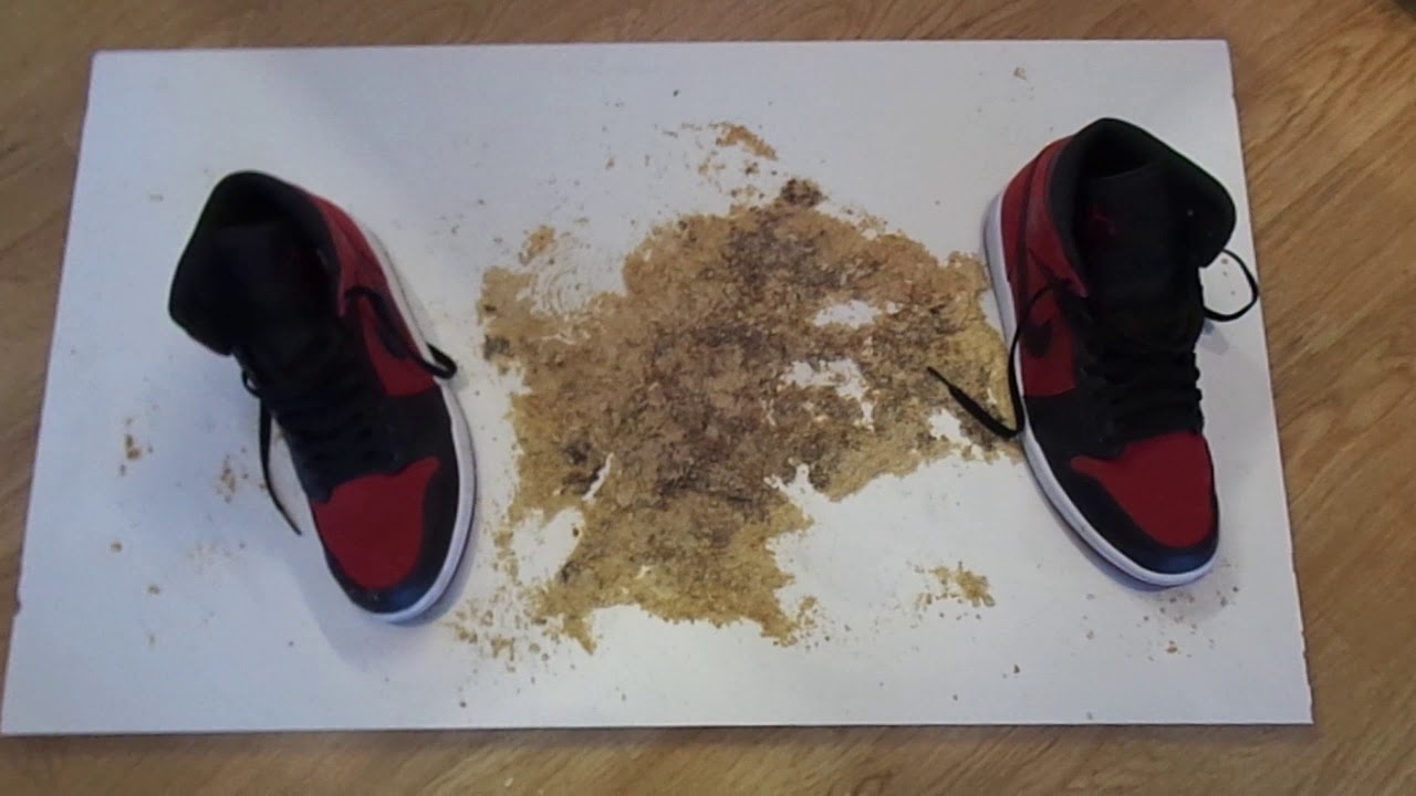 Nike Air Jordan and Fila Disruptor food stomp, trampling cookies