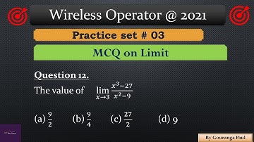 Limit I Mathematics I Practice set-3 I Wireless Operator @ 2021 I #YouniLearning