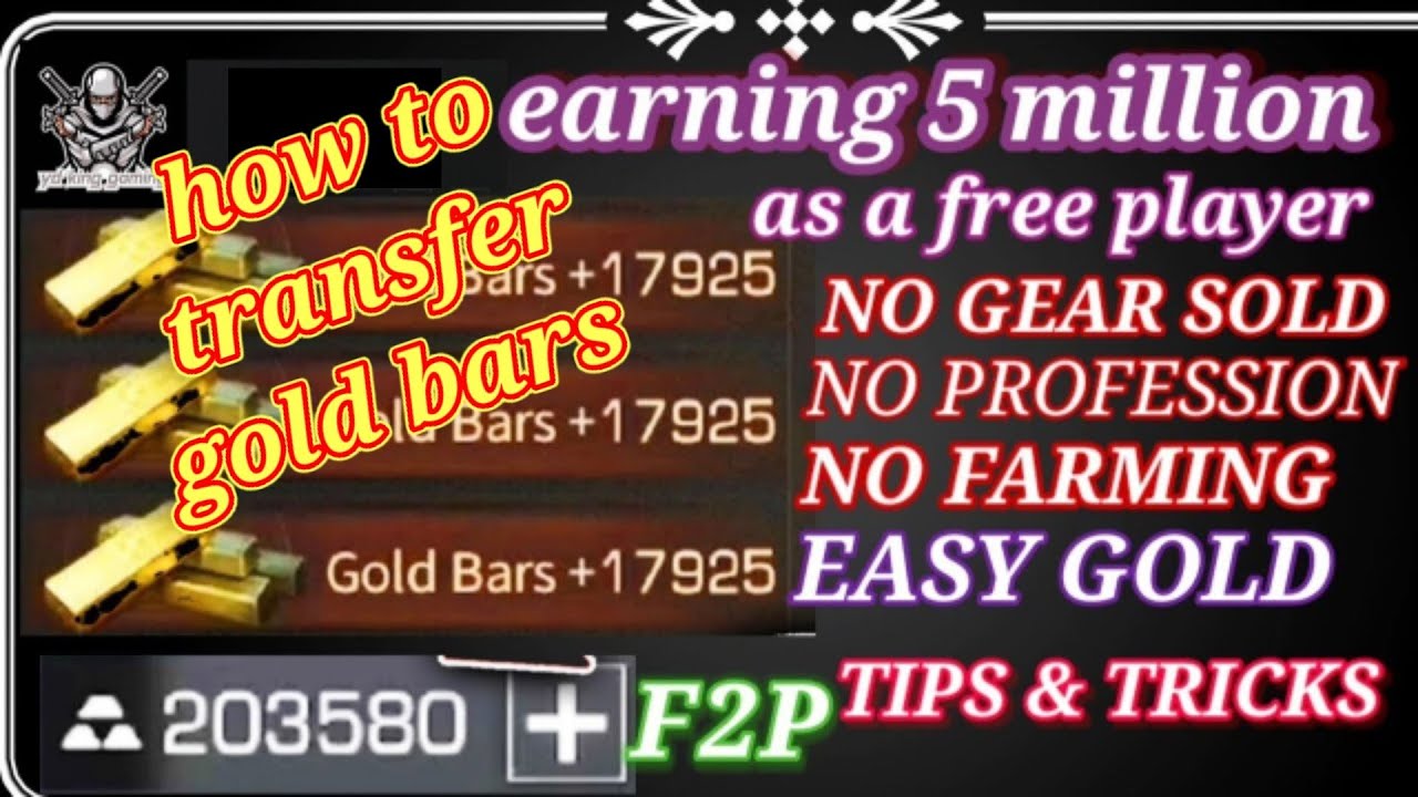 how to transfer gold bars (2nd acc to main acc) !! Easy Ways To Earn