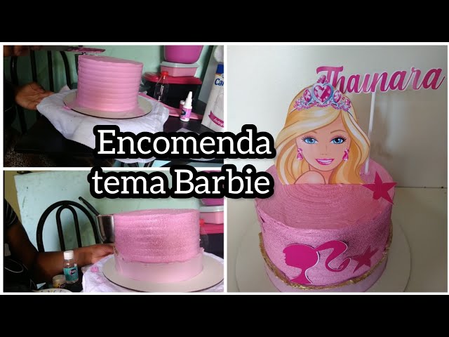 Decorando Bolo / Bolo Aro 25 Cm / Bolo Barbie / Bolo Com Glitter - Liliane  Doces #confeitaria #bolo 