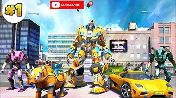 Rhino Robot Car Transformer Game | Career Mode | Android Gameplay #1