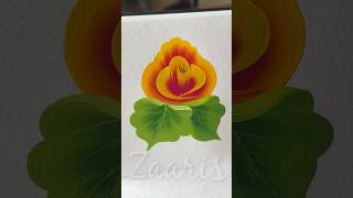 💛🩷Beautiful PINK YELLOW flower painting acrylic🖌️🎨 #shorts #viral #pink #yellow #flowerpainting