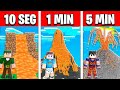 NOOB VS PRO: CONSTRUIR VULCÃO EM 5 MINUTOS / 1 MINUTOS / 10 SEGUNDOS NO MINECRAFT!!