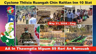 May 31 Zing: Cyclone Thlisia Ruangah Chin Raltlan Inn 10 Siatbal. AA In Thawngtla Mipum 98 Runsuak