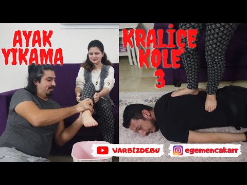 KRALİÇE KÖLE 3 !!! ( KRAL VEZİR ) AYAK YIKAMA SIRT ÇİĞNEME !