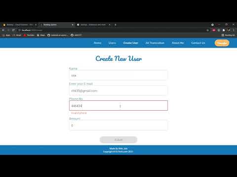 Basic Banking System Using ReactJS | Firebase | NodeJs| Material-ui