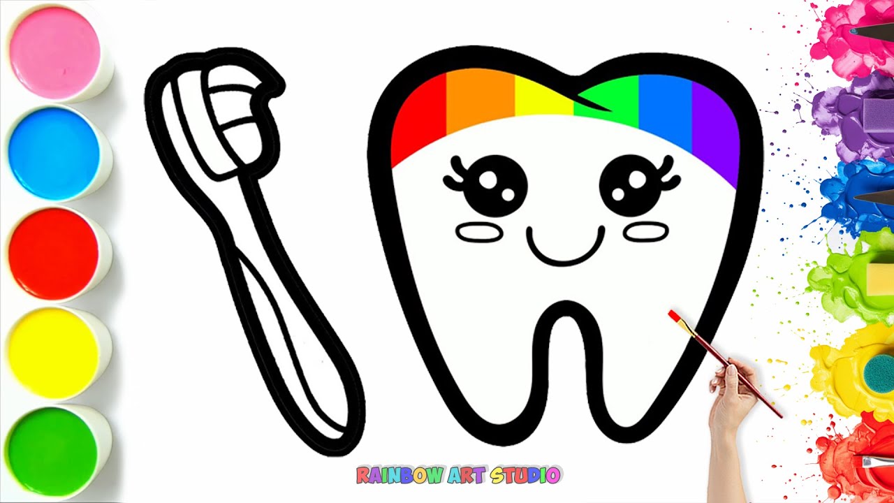 🦷🪥✨ How To Draw a Happy Tooth and Toothbrush | Easy Step By Step Tutorial #43