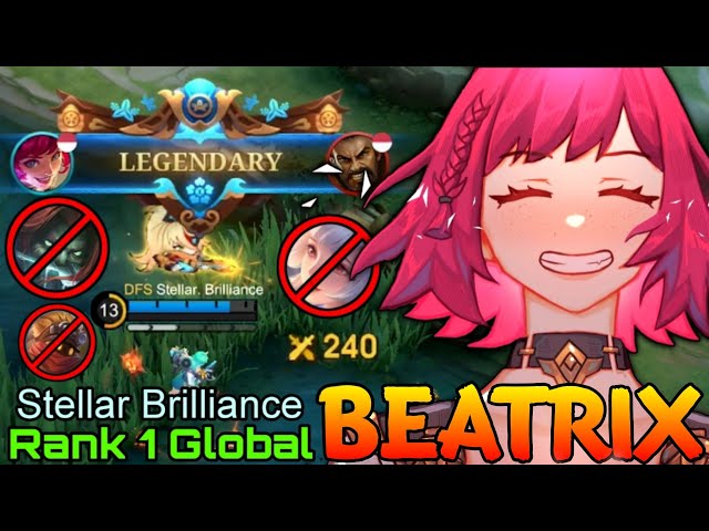 Deadly Gold Laner Beatrix Perfect Gameplay - Top 1 Global Beatrix by Stellar Brilliance - MLBB class=