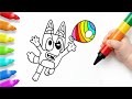 How to Draw Bluey Easy for Kids