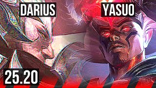 DARIUS vs YASUO (TOP) | Rank 3 Darius, Comeback, 500+ games | KR Challenger | 25.20