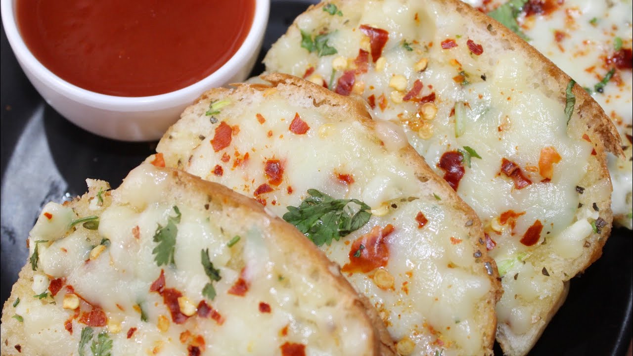 Cafe style Garlic Bread Recipe Cheese Garlic bread No oven Garlic