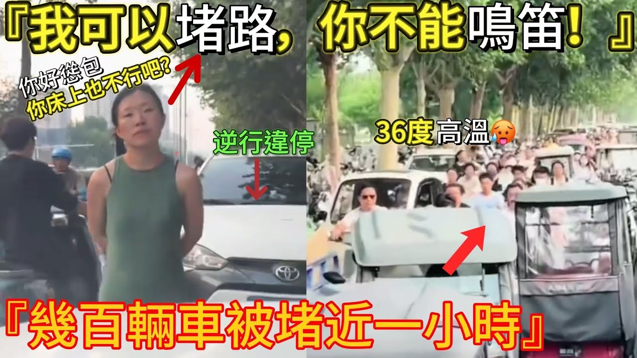 女子逆行違停，堵塞幾百輛車，卻因被堵者鳴笛崩潰？｜男人歌Man's Song