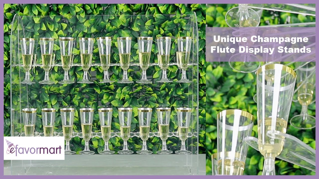 TABLECLOTHSFACTORY 2 Pack  21 Clear Floating Wall Mounted Wine Glass  Rack, Champagne Flute Stemware Hanging Wall Shelves 