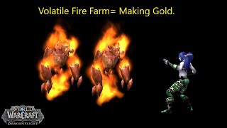 How much gold can we make with a Volatile Fire farm?