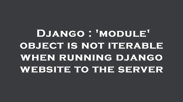 Django : 