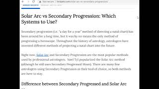 Experimenting With Solar Arc Progressions