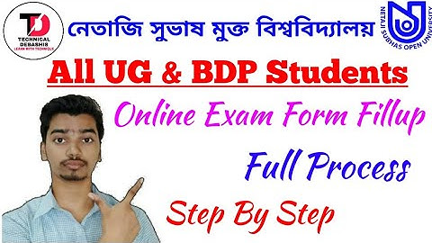 NSOU UG & BDP Exam Form Fillup Full Process