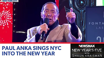 Paul Anka sings in 2024 in Times Square as the ball drops | NEWSMAX New Year's Eve