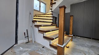Kestane (Ahşap ) Merdiven montajı 1...(takozlama ve yarleştirme) #ahşapev #merdiven#wood #ahsap