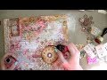 Mixed Media Art Journal - Vintage Rose Paper + Ephemera + Lace