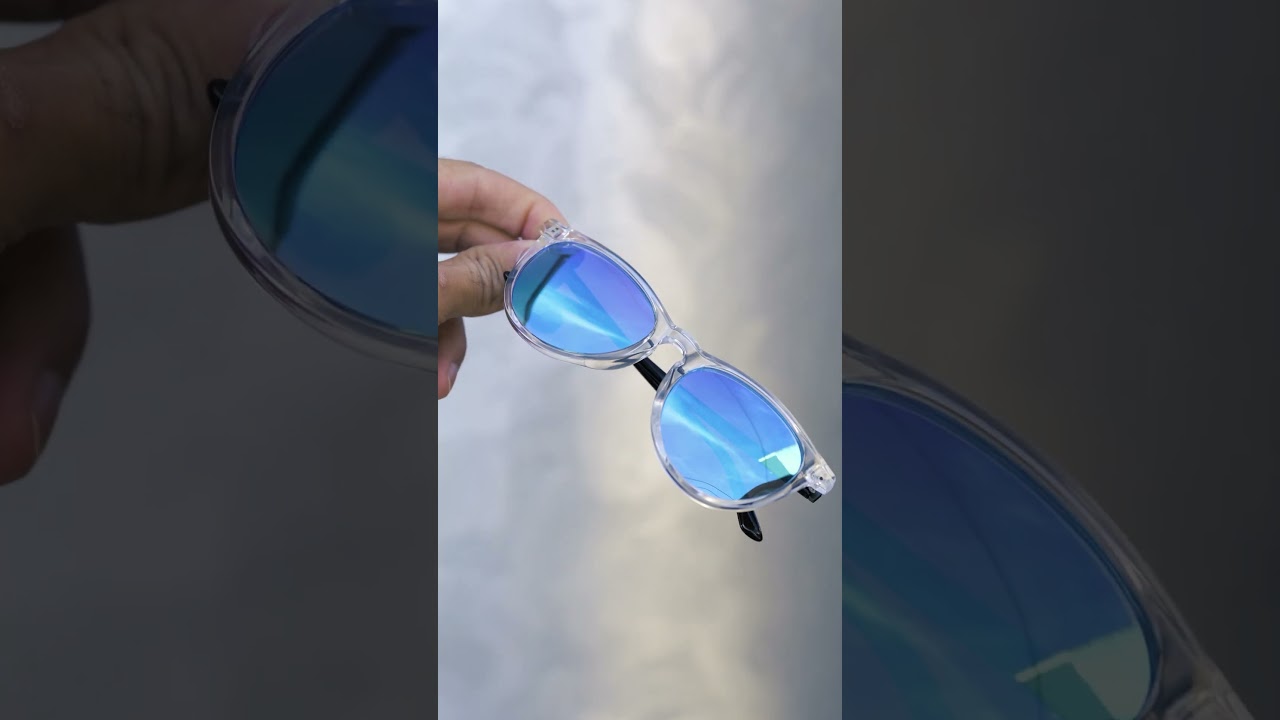 BARCUR – Γυαλιά Ηλίου Wayfarer Style Transparent Σκελετός & Iceblue Φακός Polarized (1012)