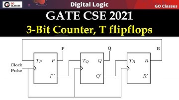 GATE CSE 2021 Set 1 Question 28 | 3-bit Counter, T flipflops | Sequential Circuits | Digital Logic
