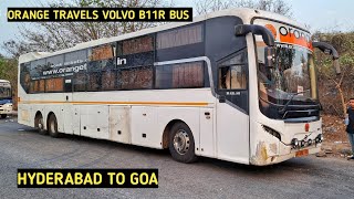 Hyderabad to Goa volvo b11r bus journey Orange travels