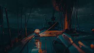 Soft Light on a Small Boat | Ocean Waves & Rain in a Stormy Night for Deep Sleep screenshot 5