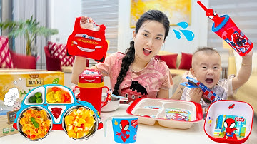 Changcady đưa em táo đi siêu thị, tìm mua đồ dùng, bát ăn dặm