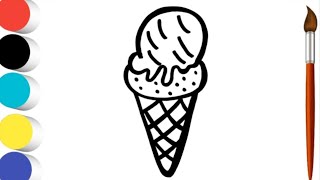 Ice Cream Drawing, Painting Coloring For Kids And Toddlers Child Art Part -47