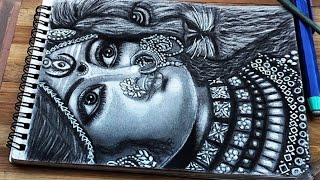 😱😱 Hyper-Realistic Charcoal Sketch of Goddess Durga and Lion | Maa Durga & Sherawali 81026 screenshot 4