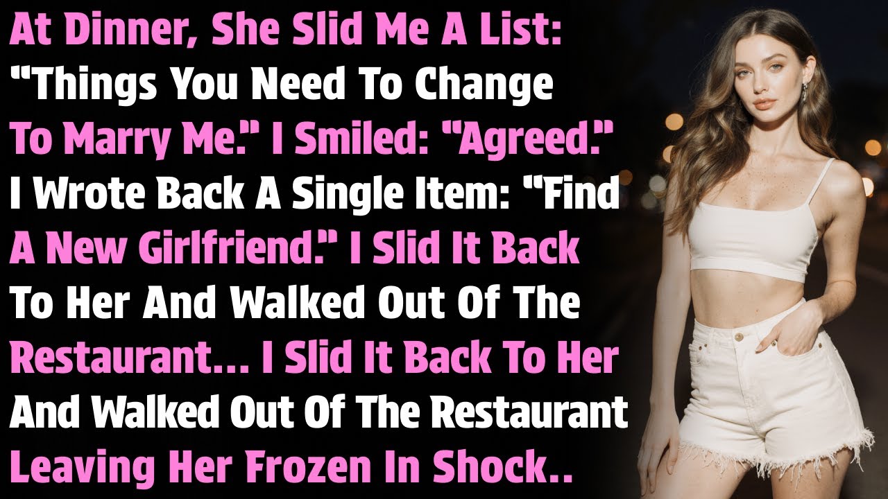 At Dinner, She Slid Me A List: ‘Things You Need To Change To Marry Me.’ So I..