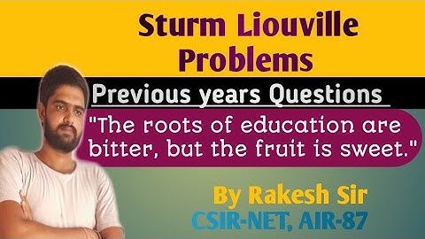 Sturm-Liouville Problems ||Previous years Questions ||CSIR-NET /GATE-2021 ||BY RAKESH DUSAD (#17).