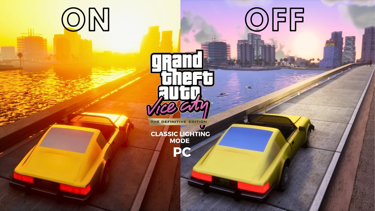 Classic Lighting Mode Comparison On PC GTA Vice City Definitive 