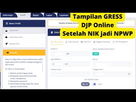 Tampilan Baru DJP Online Setelah NIK jadi NPWP