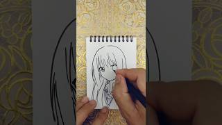 how to draw anime girl #drawing   #draw #art #anime #manga #drawinganime #drawingtutorial  #shorts Resimi