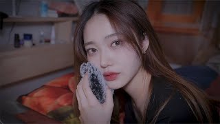 [사투리 ASMR] 같이 잘까? 여 누워봐라 (심장소리&쓰담쓰담)ㅣ Fluffy Mic Stroking, Whispers ASMR